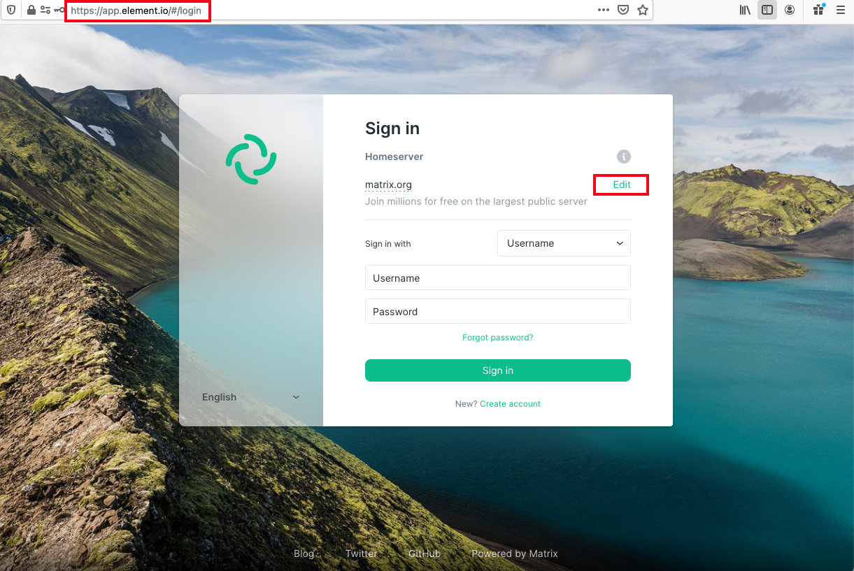 Change login page with focus on the home server Button