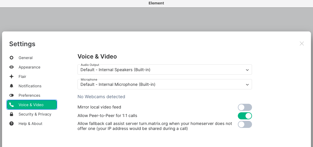 Screenshot of the settings menu language and video